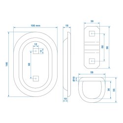 Zurrpunkt 800 daN U-Bügel 145x100mm Zurrmulden zum Verzurren: Verzurrösen für Lastensicherung Zurröse verzinkter Stahl