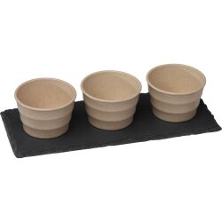 AS Schieferplatte Tapas 3 x Schalen Set 25 x 10 xc 5,7 cm...