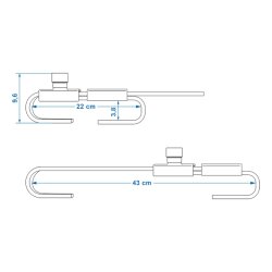 2x Containerschloss verstellbar von 22 bis 43 cm inkl. 2 Schlüssel Frachtcontainer-Schloss und Diebstahlschutz für LKW