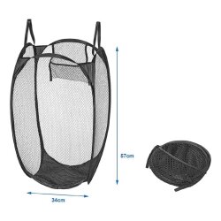 2x Klappbare Wäschebehälter Atmungsaktiv Wäschesack in Ausgezogener Höhe 57cm zuhause oder Camping Faltbare Wäschekörbe