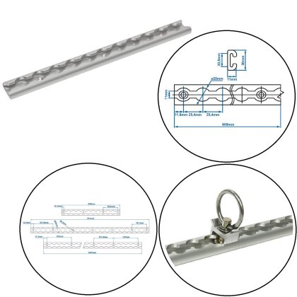 Airlineschiene 30 cm – Verzurrschiene für Anhänger bis 500 kg Befestigungsschiene für Ladungssicherung Zubehör Schiene