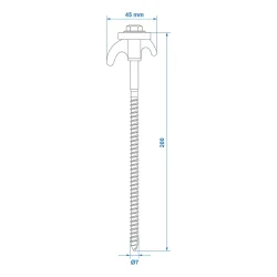 10x Schraubheringe 20 cm mit Kunststoff Haken Ø7mm Schraubhering Schraubbare Heringe fürs Vorzelt Spannen beim Camping