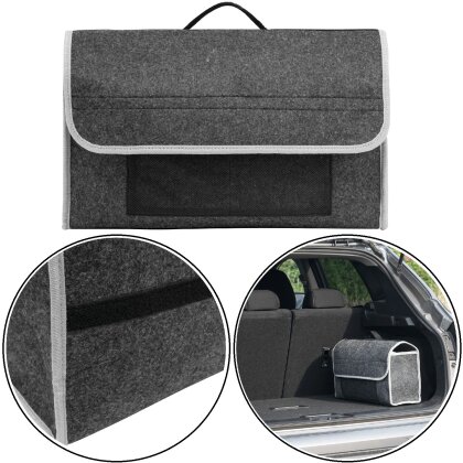 Kofferraumtasche Klett Auto 16x30x48 Kofferraum Tasche Klettverschluss am Boden