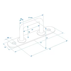 4 x Öse Anhänger Deichsel – Stahlöse für Planenösen, Befestigungsösen für Ladungssicherung 72 x 16 x 25 mm für Planen