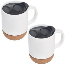 2 x Kaffee-Becher Korkboden 350 ml Kaffeetasse Coffee...