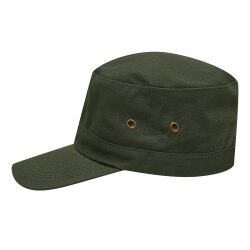 Military-Cap Dunkelgrün mit 4 Luftlöchern – Army Cap mit Metallverschluss Outdoor-Kappe Grün Armykappe 100% Baumwolle