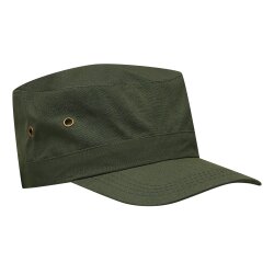 Military-Cap Dunkelgrün mit 4 Luftlöchern – Army Cap mit Metallverschluss Outdoor-Kappe Grün Armykappe 100% Baumwolle