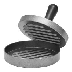 Burgerpresse Ø12cm Schwarz/Silber – Hamburger Presse für Saftige Pattys Pattymaker – Hamburger Pressen, Fleischpresse