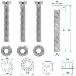 Anhänger Steckdosen- Set – 13 poliger Anhänger Stecker inkl. Schraubenset, Dichtung und Befestigungsteckdose | Für Anhänger Stecker