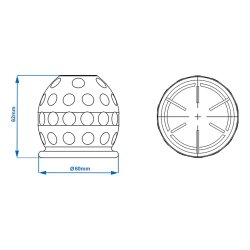 4x Abdeckkappe Schutzhülle für Kugelkopf Abdeckung Anhängerkupplung Golfball Schutzkappe aus Gummi für max. Ø 50 mm