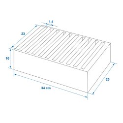 2 x Tellerhalterung für 10 Teller – Stabiler Geschirrhalter aus Schaumblock, zuschneidbar, ideal für Wohnwagen und Zuhause, Farbe anthrazit