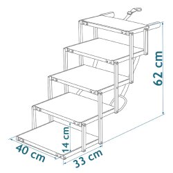 AS Hundetreppe klappbar 5 Stufen Auto Hunde Treppen Hunderampe faltbar Tiertreppe AS