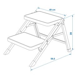 Trittstufe für Wohnmobil 38x26cm – Doppeltrittstufe faltbar für sicheren Einstieg – Trittstufe für Wohnmobil, Wohnwagen