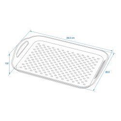 1 x Tablett fürs Bett, Camping & Grillen – Großes Serviertablett mit Henkel, Anti-Rutsch, 39,5x28,5cm Kunststoff