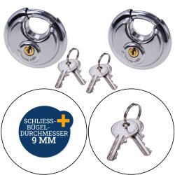 2x Sicherheits-Bügelschloss 70 mm –...