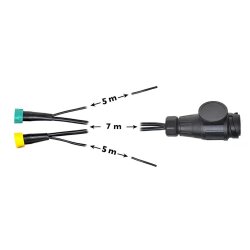 Kabelsatz 13-polig 7m für Anhänger – Premium Kabelbaum mit 13-poligem Stecker, Kunststoff, 5mm Durchmesser – Optimal für 5m DC-Kabel und 5-polige Steckverbinder