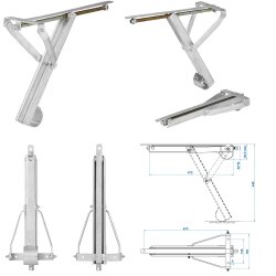 1 x Wohnwagen Stütze 500kg 460x195 Höhe 440mm...
