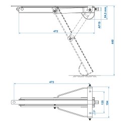 1 x Wohnwagen Stütze 500kg 460x195 Höhe 440mm Kurbelstütze auch für Anhänger