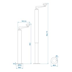 2x Anhängerstützen bis je 300kg - Abstellstützen für Schwerlast 400-650mm Rohrstützen mit Handkurbel für Pkw-Anhänger