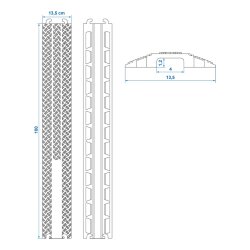 Kabelbrücke für sicheren Kabelschutz – Überfahrschutz für Kabel - Schläuche, 100x13,5cm max. 10T, ideal Außenbereich