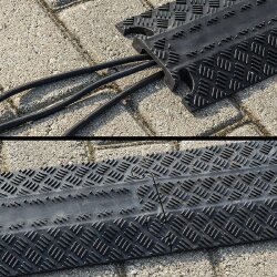 2x Kabelbrücke für sicheren Kabelschutz – Überfahrschutz für Kabel - Schläuche, 100x13,5cm max. 10T, ideal Außenbereich