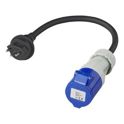 Camping Adapter CEE 40cm Schuko Kupplung Stecker 2,5 mm Kabel IP44 10A 230V VDE