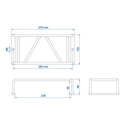 2x Schutzgitter Rückleuchten – Robustes Lampenschutzgitter für Anhänger - 270 x 132 x 68 mm - Schutz für Rückleuchten