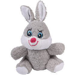 Plüschtier ca. 25cm Plüsch kuschelig Stofftier Kuscheltier Hase grau