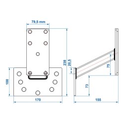 Reserveradhalter Anhänger Ersatzradhalterung Ersatzrad Halter Deichsel bis 15 ″