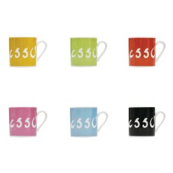 Espresso-Tassen-Set – Dickwandige, bunte Espressotassen Set aus 100% Porzellan| Espressobecher Ø 7,1 cm| 6x Tassen