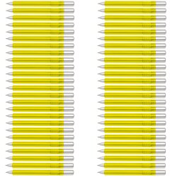 50 x Kugelschreiber 11,4 cm Set gefrostetem Gehäuse Kulis in Gelb schwarzschreibend mit Drehmechanismus Kunststoffmus Kunststoff
