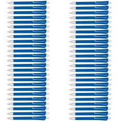 50 x Kugelschreiber in Blau Kulis 14,2 cm dunkelblauschreibend mit Druckmechanismus Schreiblänge 800M aus Kunststoff