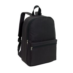 Kleiner Rucksack 30x10x39 cm Kleinerrucksack 2 Fächer verwendbar Damen - Herren Schwarz