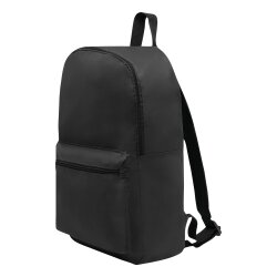 Rucksack klein Schwarz 30x10,5x39,5 cm – Mini Rucksäcke für Damen Reißverschluss-Hauptfach mit gepolsterte Schultergurte