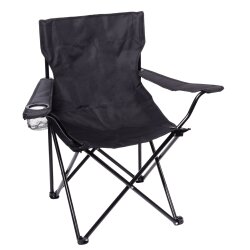 2x Faltstuhl Camping – Campingstuhl Klappbar in Schwarz bis 100 kg inkl. Aufbewahrungstasche ca. 80 cm - Anglerstuhl