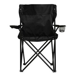 2x Faltstuhl Camping – Campingstuhl Klappbar in Schwarz bis 100 kg inkl. Aufbewahrungstasche ca. 80 cm - Anglerstuhl