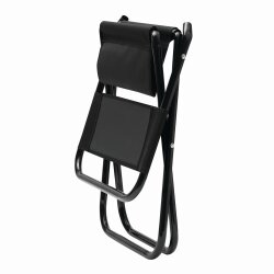 2 x Faltbare Campingstühle Sitzhöhe 34 cm mit strapazierfähiger Polyesterbespannung max. bis 90 kg klappbar in Schwarz