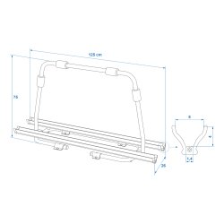 Deichsel Fahrradträger schwarz bis 40kg – Fahrradheckträger Wohnwagen 5,1kg Wohnwagendeichsel 2 Fahrräder 126x70x32cm