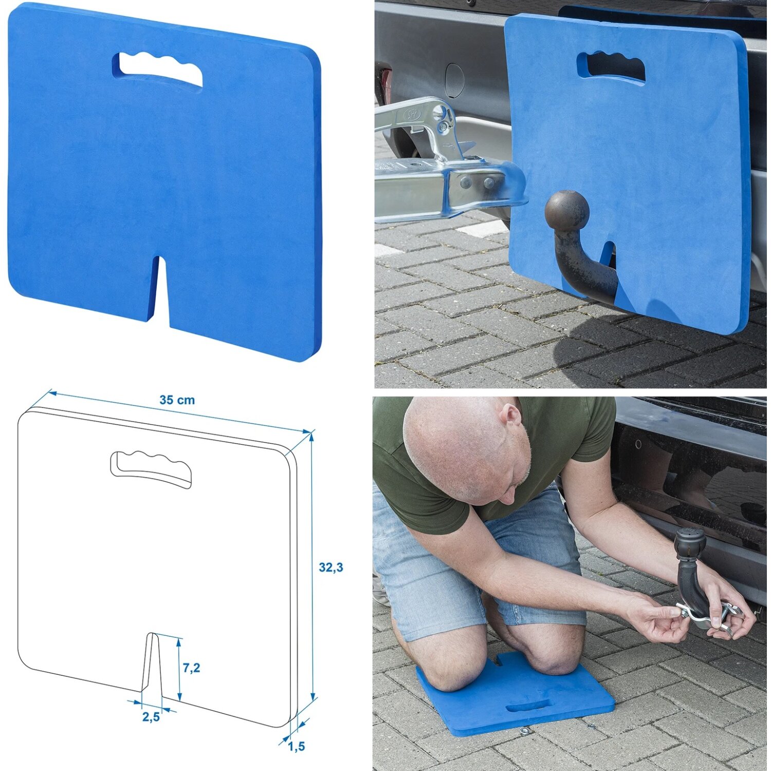 Stoßstangenschutz für Anhängerkupplung Wohnwagen Ankuppelschutz + Knie