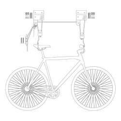 1 x Deckenhalterung zum Fahrrad aufhängen: Fahrradlift für Garagen, bis 57 kg, multifunktional, einfach zu befestigen