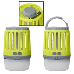 Insektenvernichter aufladbar Camping Lampe mit Insektenschutz UV LED 13,2 x 7 cm