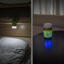 Insektenvernichter aufladbar Camping Lampe mit Insektenschutz UV LED 13,2 x 7 cm