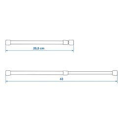 1 x Klemmstange für Kühlschränke & Schränke – Aluminium, Ausziehbar von 25,5 cm bis 43 cm, Sicherer Halt, Kein Bohren nötig