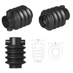 1 x Faltenbalg Gummi für Anhänger, kompatibel für Knott/Schlegl 55-60 mm – robust und langlebig, 130mm Länge, optimaler Schutz