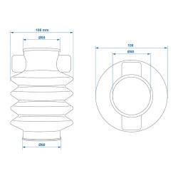 1 x Faltenbalg Gummi für Anhänger, kompatibel für Knott/Schlegl 55-60 mm – robust und langlebig, 130mm Länge, optimaler Schutz