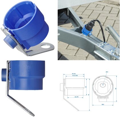 AS Steckerhalter 7 und 13 polig PKW KFZ Anhänger Anhängerstecker Halterung Blau AS