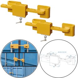 2x Diebstahlschutz für Container - LKW Schloss 23-42cm Diebstahlsicherung Containerschloss Seecontainern Baucontainern