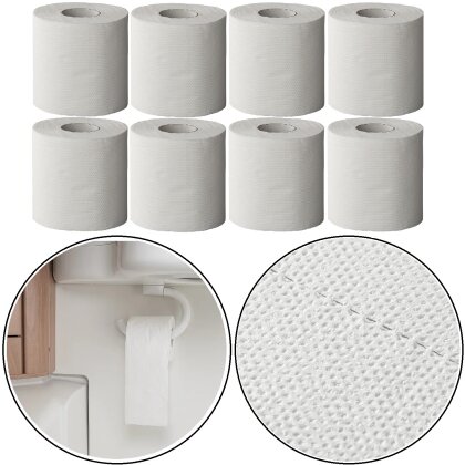 8x Camping Toilettenpapier 250 Blatt pro Rolle – 2-lagiges, selbst auflösendes Klopapier für Campingtoiletten Toilette