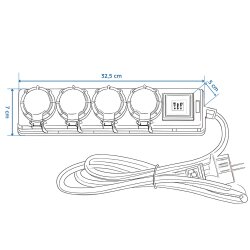 Steckdosenleiste mit Schalter 4-fach Außenbereich Outdoor Mehrfachsteckdose Steckleiste 325x70x50mm IP44 Kabellänge 1,4m