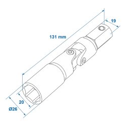 Kreuzgelenke für Handkurbeln 19mm – Universalgelenke L 133mm für Ausdrehstütze Kardangelenk Adapter für Kurbelstütze